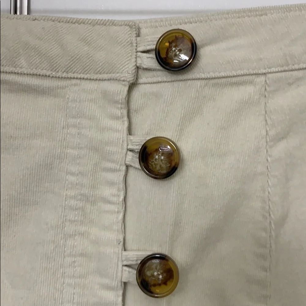 By Together, Cream corduroy miniskirt with tortoise color buttons 🌟HP 9/20🌟